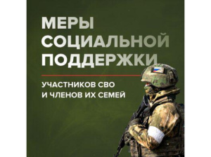 Информация о региональных мерах поддержки участников специальной военной операции и членов их семей