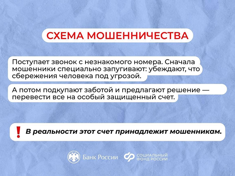 Схема мошенничества: «Срочно переводите все деньги на безопасный счет»